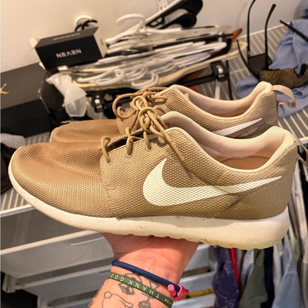 Nike Beige and White Casual Sneakers